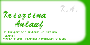 krisztina anlauf business card